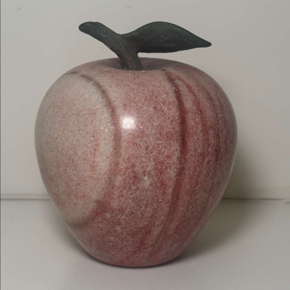 Set of Three Decorative Stone Marble Fruits Paperweights Apples and Pear - Picture 5 of 7